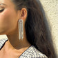 Jewelry Temperament Cold Imitation Pearl Chain Tassel Earrings Retro Versatile Double Ring Earrings Women