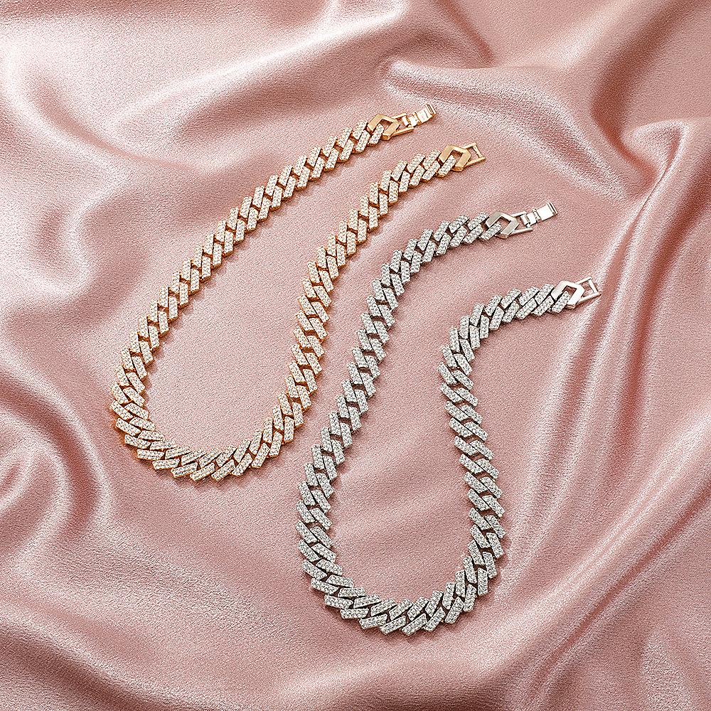 Jewelry Retro Hip Hop Rhombus Diamond Cuban Necklace Hiphop Trend Street Accessories Men