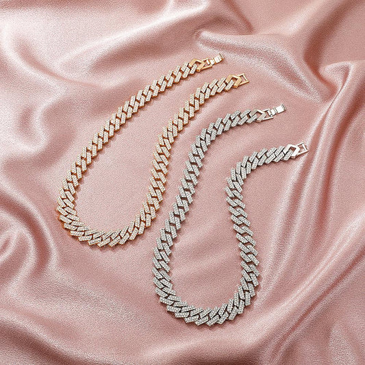 Jewelry Retro Hip Hop Rhombus Diamond Cuban Necklace Hiphop Trend Street Accessories Men