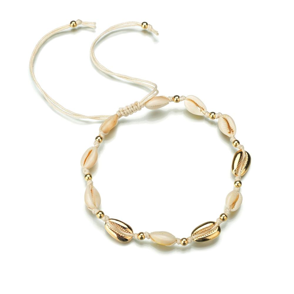 Popular simple jewelry set shell choker alloy shell knotted braided necklace female