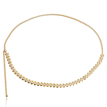 Jewelry creative design Xiaoxiang pearl waist chain women's high-end fashion metal body chain