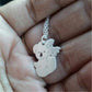 Fashion cute two-color mini mother and child bear necklace versatile alloy animal cara bear exquisite pendant necklace