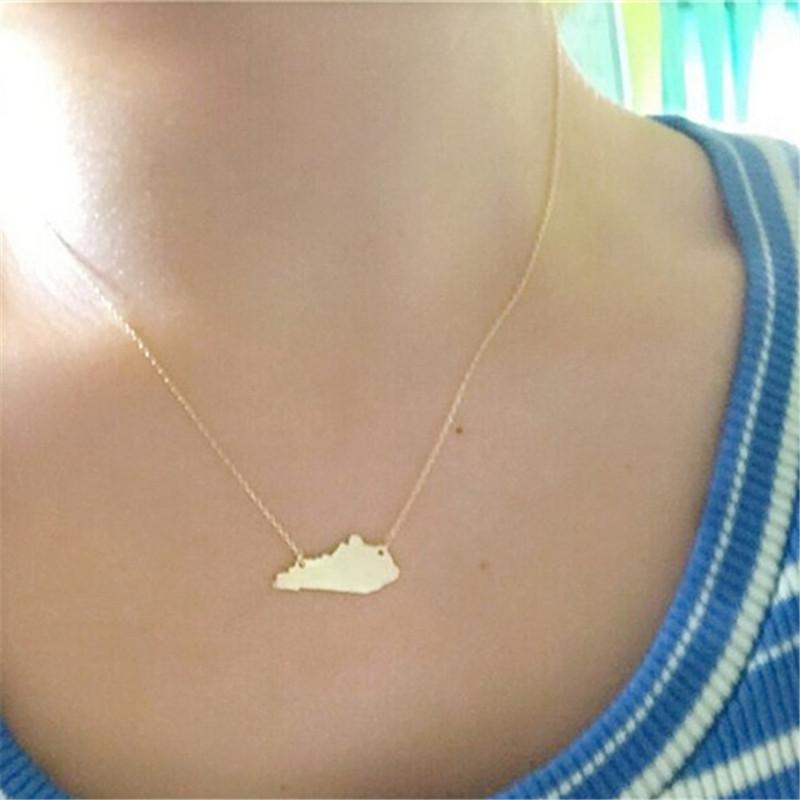 Kentucky Necklace USA State Map Necklace