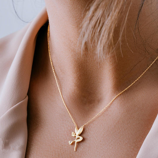 Ins guardian angel necklace fashion temperament micro-inlaid zircon elf clavicle chain niche design necklace