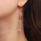 Jewelry punk long tassel transparent white crystal crescent pendant earrings female ins high-end sense