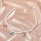 Ins cold temperament pearl necklace fantasy color butterfly clavicle chain simple short ladies necklace