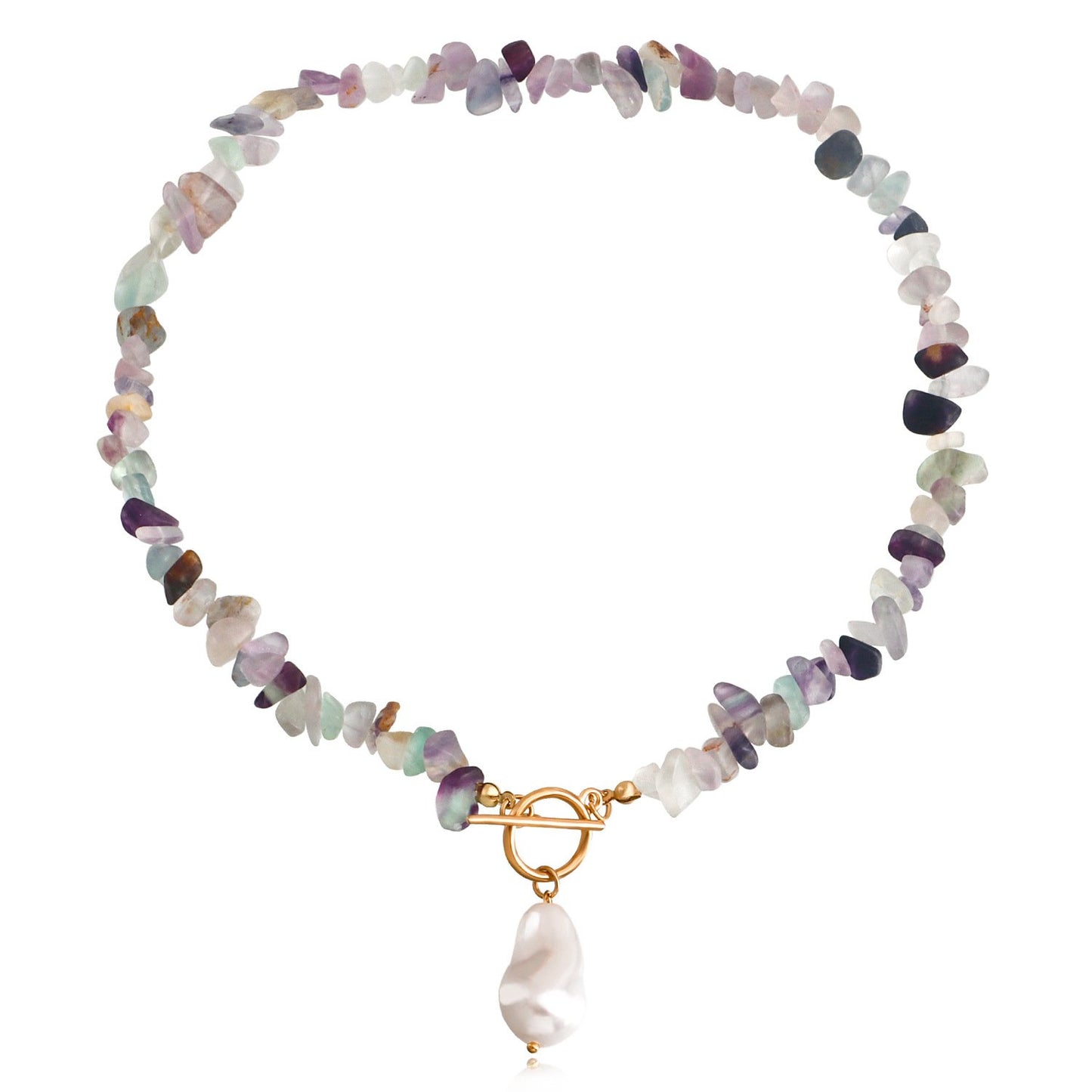 Jewelry Large Shaped Pearl OT Buckle Necklace Female Beach Simple Fashion Color Turquoise Necklace
