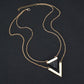 Popular official website with the same triangle turquoise pendant necklace V-shaped double-layer clavicle chain
