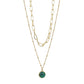 Fashion Vintage Double Layer Necklace Women Green Accessories Pendant Necklace Accessories