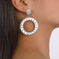 E1818 Retro Circle Exaggerated Earrings Rhinestone Temperament Hollow Earrings Simple Geometric Metal Earrings