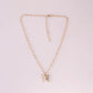 Dongdaemun Temperament Rhinestone Butterfly Necklace Metal Drip Oil Necklace Women's Versatile Necklace Clavicle Chain