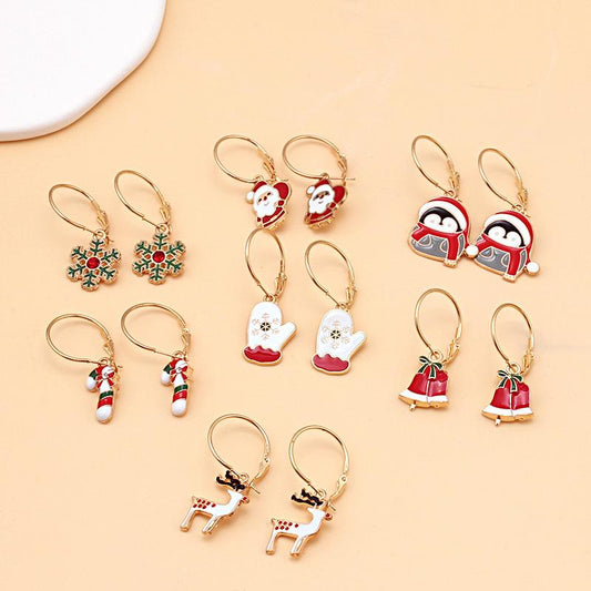 Christmas elk earrings Christmas tree snowman deer Christmas gift Christmas series earrings for women