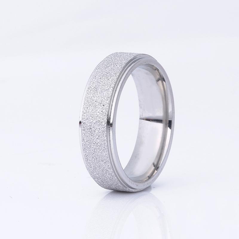 Gauze matte titanium steel men and women ring personality simple stainless steel ring ring jewelry