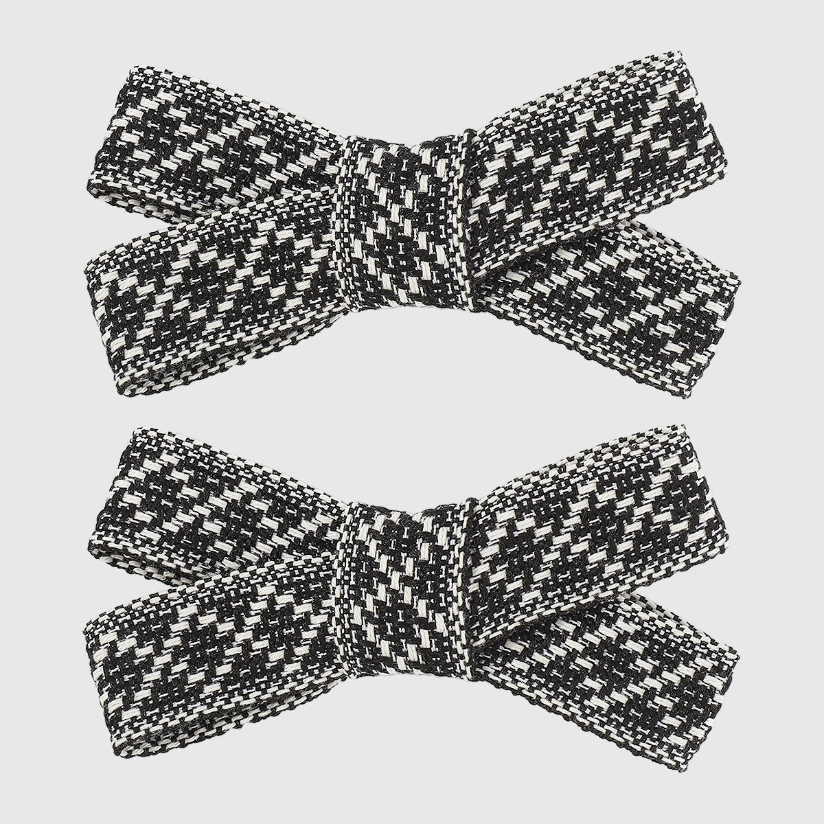 F53 French light luxury niche sweet bow hair clip small fragrant fashion knitting black and white contrast color duckbill clip
