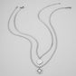 Men's Stainless Steel Twine Stitching Double Coin Compass Star Necklace