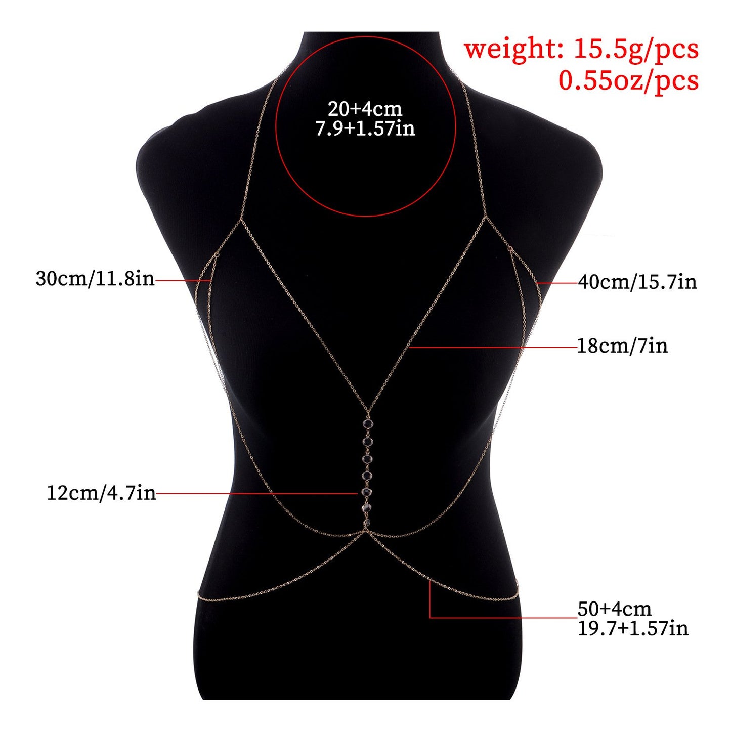 Jewelry Sexy Personality Bikini Bra Body Chain Ladies Body Body Acrylic Rhinestone Accessories