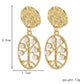 Earrings Creative Oval Tree of Life Metal Irregular Geometric Versatile Pearl Earrings