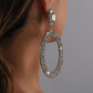 E1344 Exaggerated light luxury three-layer claw chain earrings oval rhinestone temperament earrings trendy earrings women
