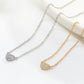 Ins full diamond love necklace female French light luxury niche design peach heart collarbone chain sweet temperament necklace