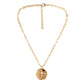 Fashion simple light luxury niche metal hollow retro compass coin pendant necklace female
