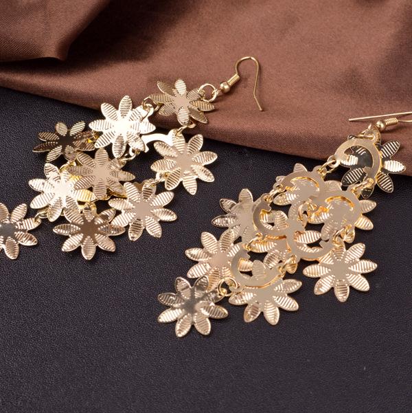 Multi-layer snow and ice flower piece ladies earrings vintage all-match earrings