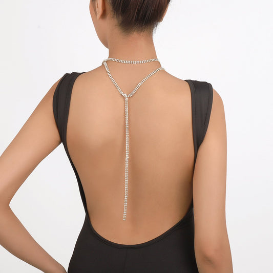 131 necklace choker claw chain tassel long fashion necklace rhinestone sparkle night party necklace