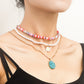 Jewelry Bohemian multi-layer color soft pottery imitation pearl female necklace ins niche design