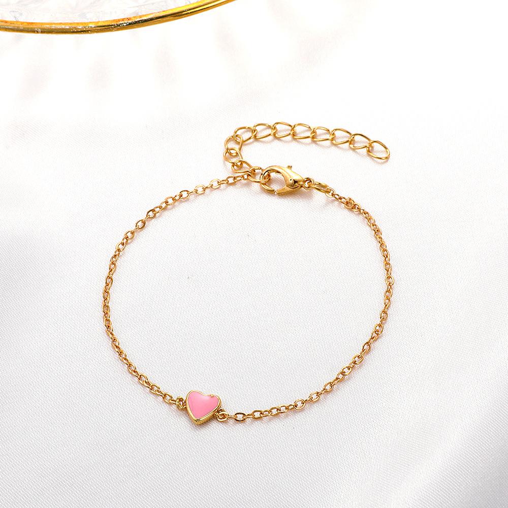 Cold dripping oil love bracelet Internet celebrity simple niche design peach heart hand decoration Valentine's Day boudoir honey gift