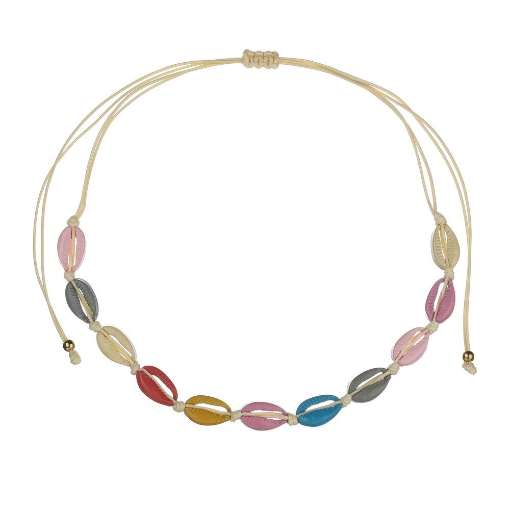 Jewelry Drip Oil Painted Alloy Shell Necklace Bohemian Braided Shell Bracelet