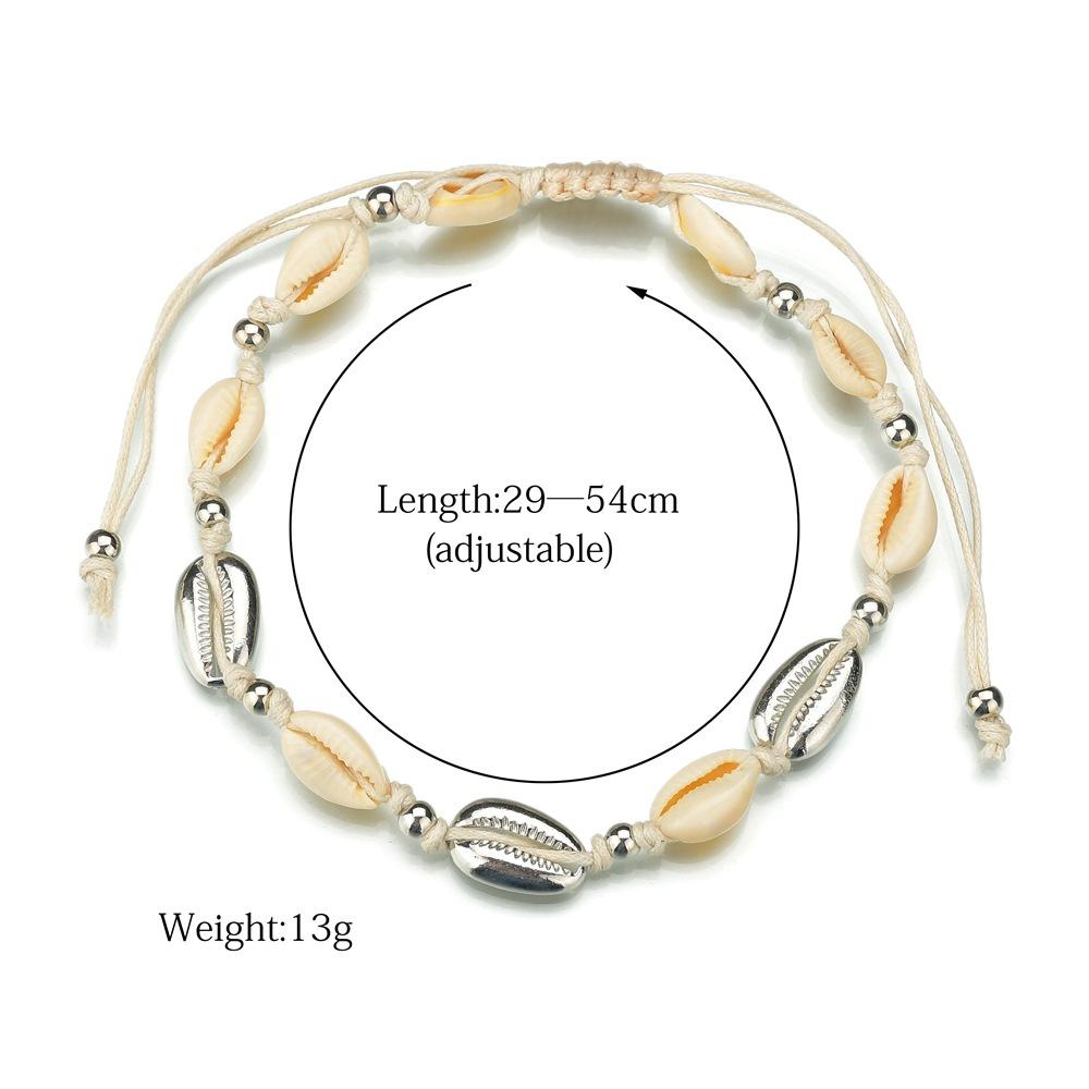 Popular simple jewelry set shell choker alloy shell knotted braided necklace female