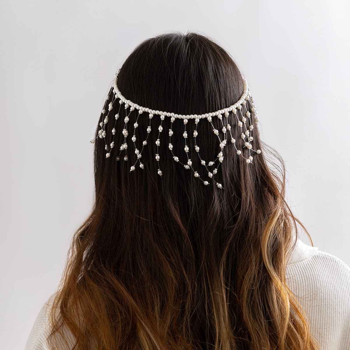 Jewelry Fashion Simple Bridal Beaded Headwear Personality Creative Imitation Pearl Tassel Hair Accessories Female
