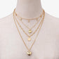 Trendy personality sequins peach heart pendant collarbone chain retro simple multi-layered necklace necklace