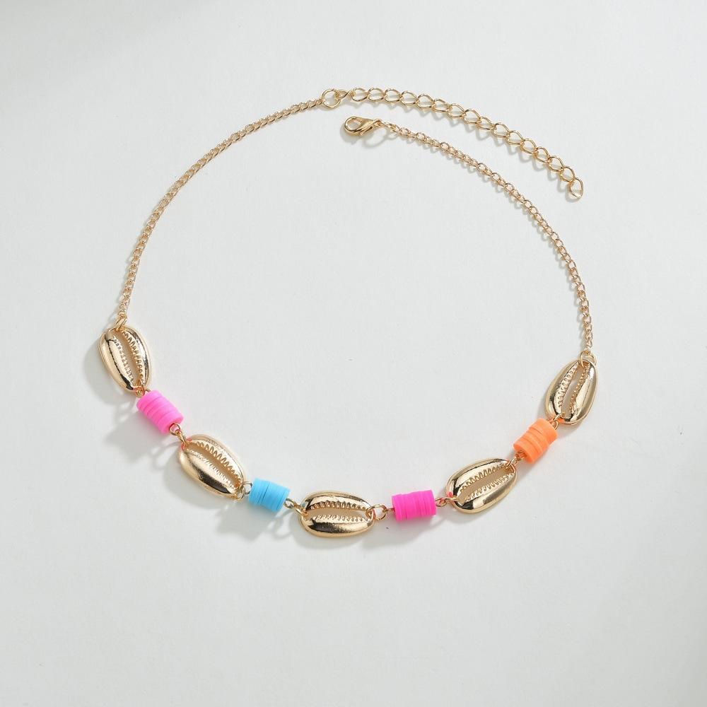 Bohemian Alloy Shell Necklace Fashion Polymer Clavicle Chain Necklace Ladies Jewelry