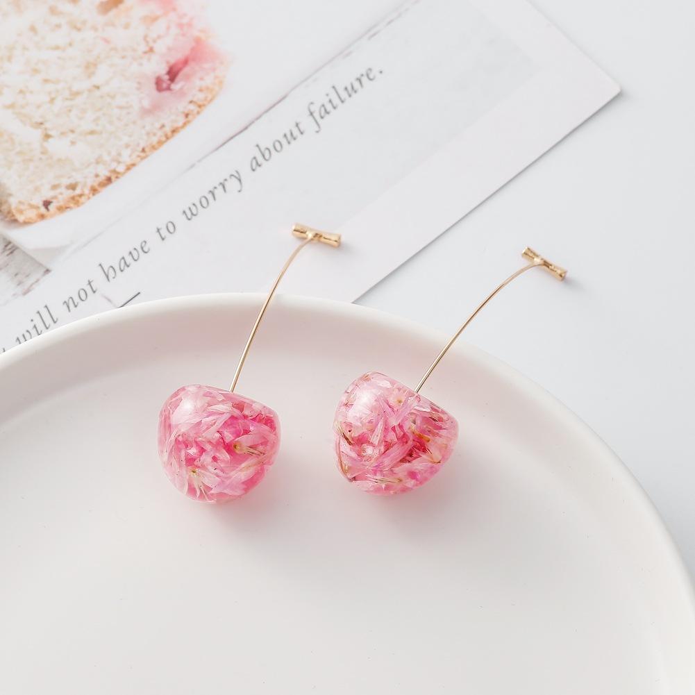 Creative exquisite cherry charming earrings temperament versatile elegant cherry earrings earrings