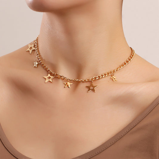 Jewelry Creative Gold Star Pendant Exaggerated Personality Versatile Ladies Necklace
