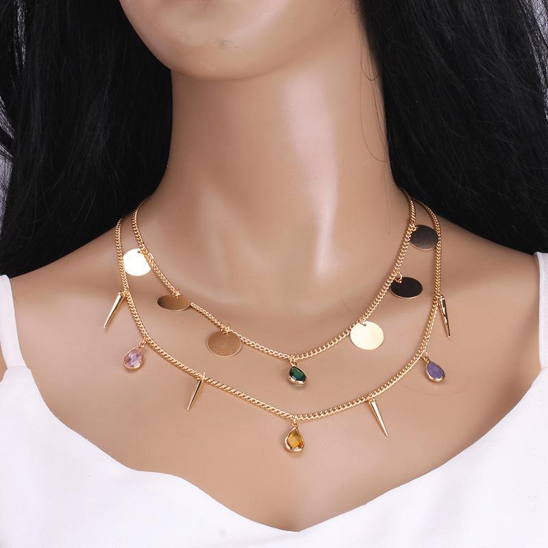Fashion Personality Crystal Series Necklace Female Trend Simple Clavicle Chain Pendant Accessories