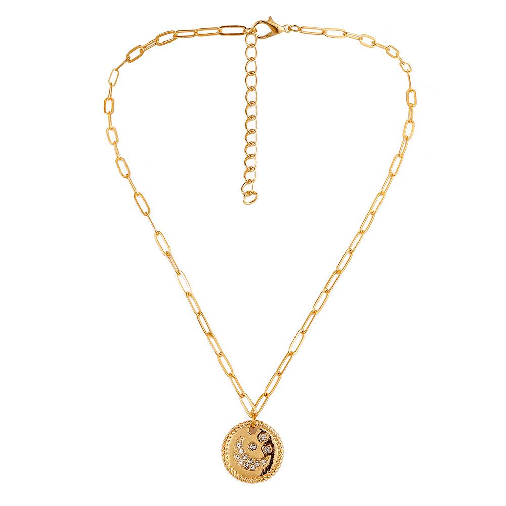 Niche Fashion Simple Personality Ladies Metal Moon Star Coin Pendant Necklace