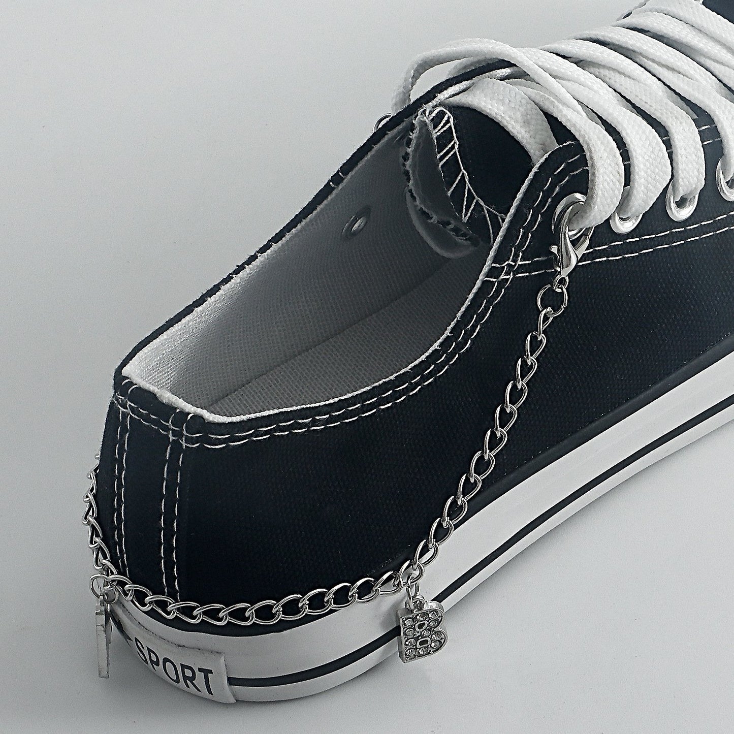 Jewelry personality diamond letter BAY pendant shoe chain accessories female punk simple niche shoe decoration