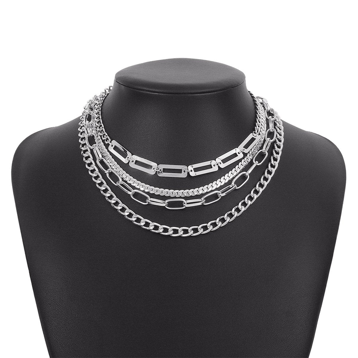 N1412 Multi-layered wear personality mix and match necklace exaggerated punk modern necklace geometric creative necklace