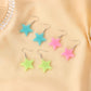 Sweet candy-colored five-pointed star earrings fashion fluorescent star earrings trendy fun girl earrings