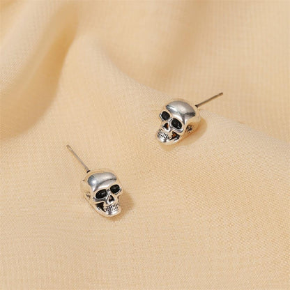 Personality Ghost Head Earrings Gothic Retro Skull Head Earrings Retro Men's and Women's Earrings Halloween Ornaments