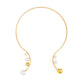 Jewelry Personality Geometric Asymmetric Imitation Pearl Open Necklace Niche Design Sense Round Bead Necklace