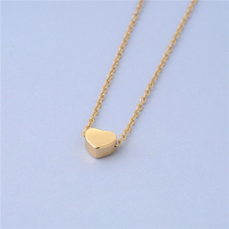 Necklace Explosive Style Heart-to-Heart Necklace Couple Peach Heart Clavicle Chain Love Memory Pendant