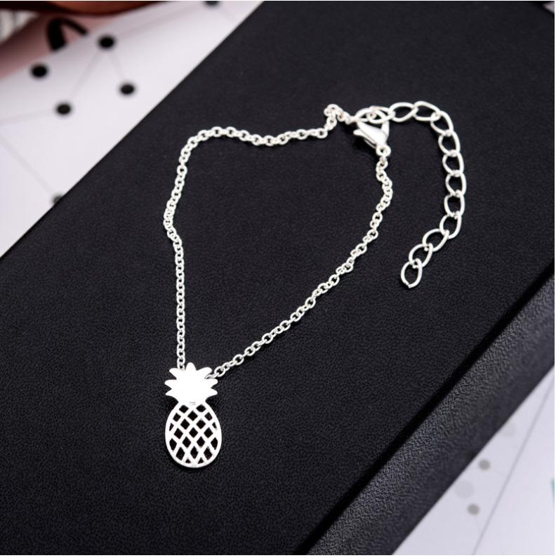 Pop Bracelet Cute Hollow Pineapple Bracelet Alloy Pendant Fruit Bracelet Anklet