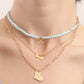 Jewelry bohemian sky blue crystal beads love dragonfly pendant necklace female niche design sense