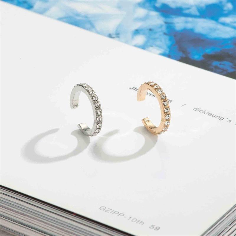 Earrings Simple diamond-studded earbone clip without pierced cold U-shaped ear clip design sense earrings