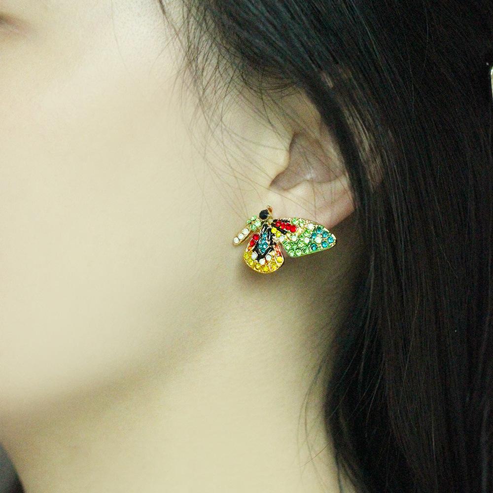 Ins fashion girl jewelry creative ear jewelry color butterfly diamond earring earrings earrings