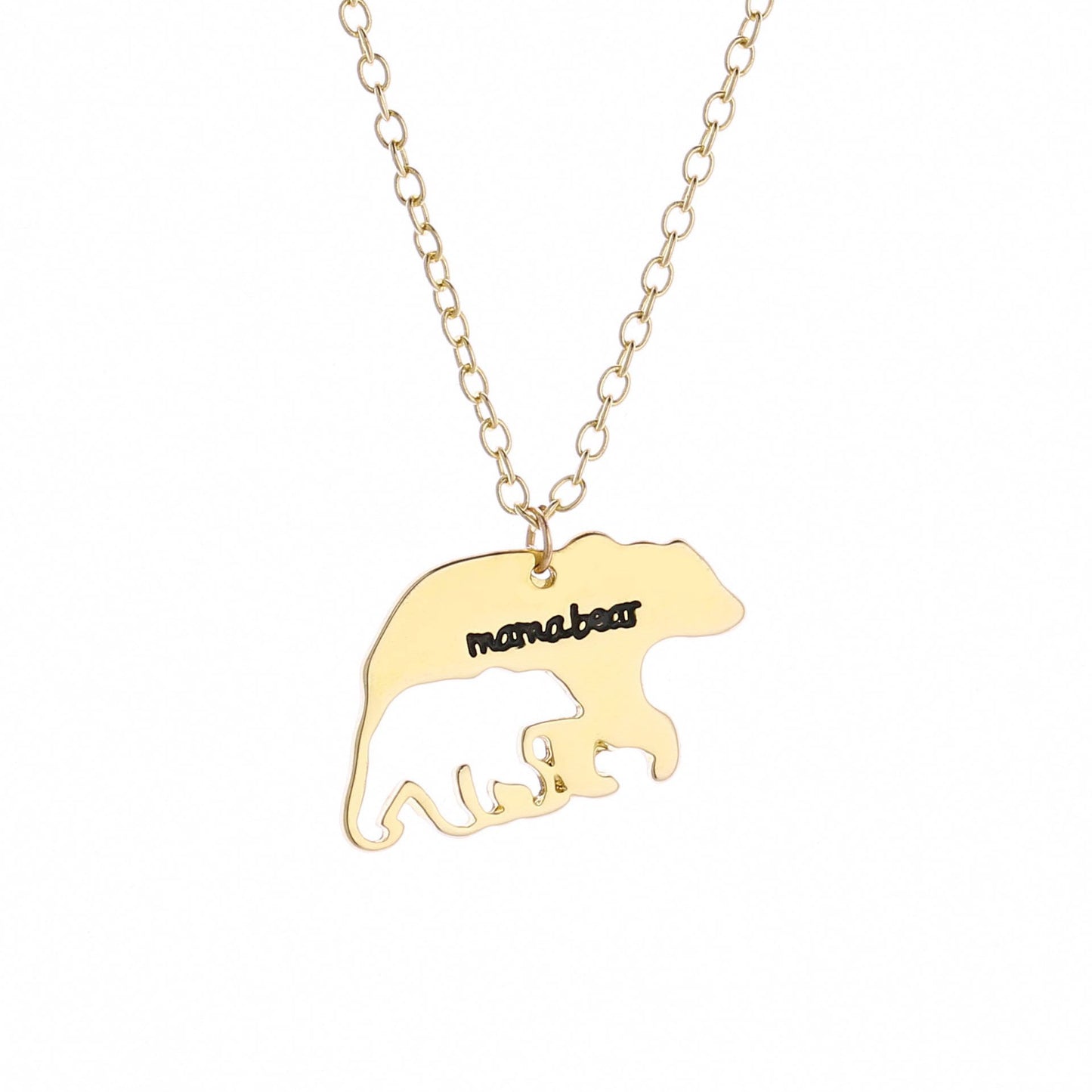 Accessories MaMabear Mother and Child Bear Necklace Hollow Cub Bear Mama Bear Pendant Mother's Day Gift