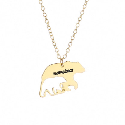Accessories MaMabear Mother and Child Bear Necklace Hollow Cub Bear Mama Bear Pendant Mother's Day Gift