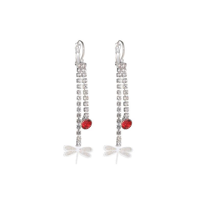 Niche Design Long Fashionable Dragonfly Earrings Female Exquisite Aesthetic Light Luxury Tassel Insect Earrings